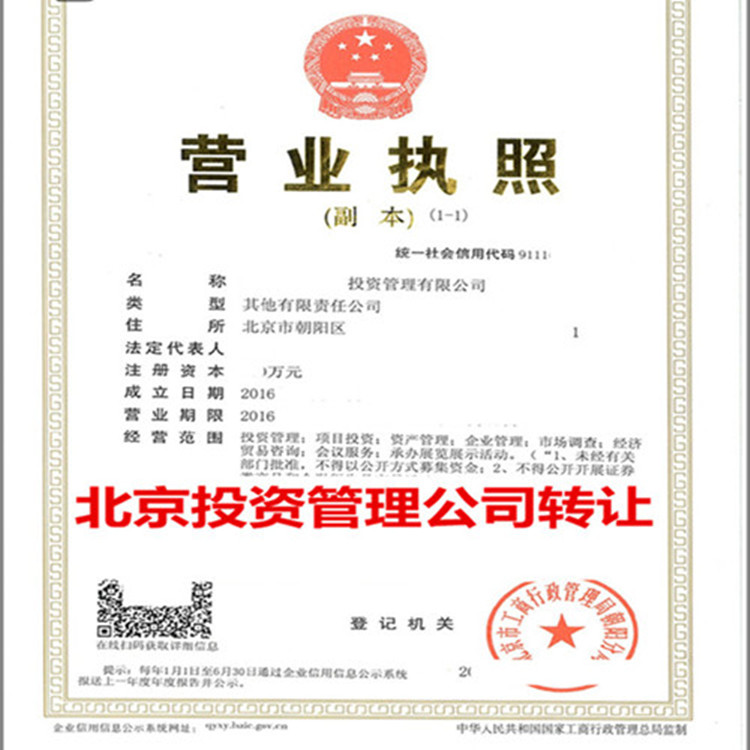 北京一手投资管理公司股权流程